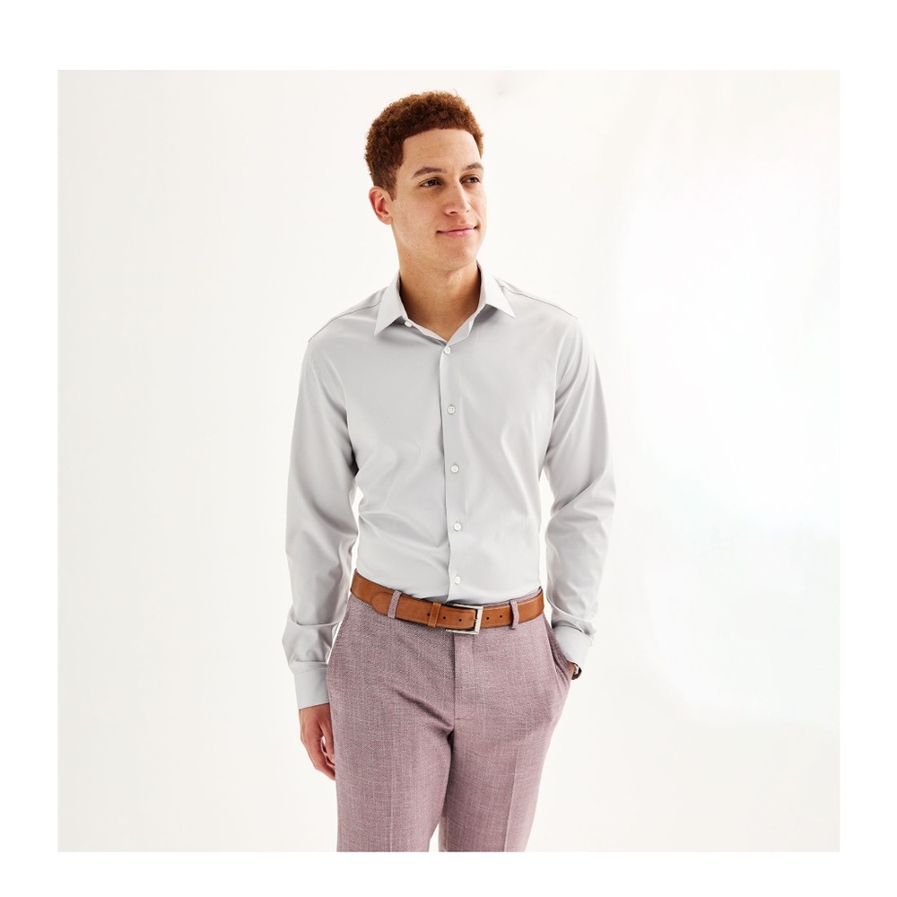 Men's Classic Overpass Gray Dress Shirt
